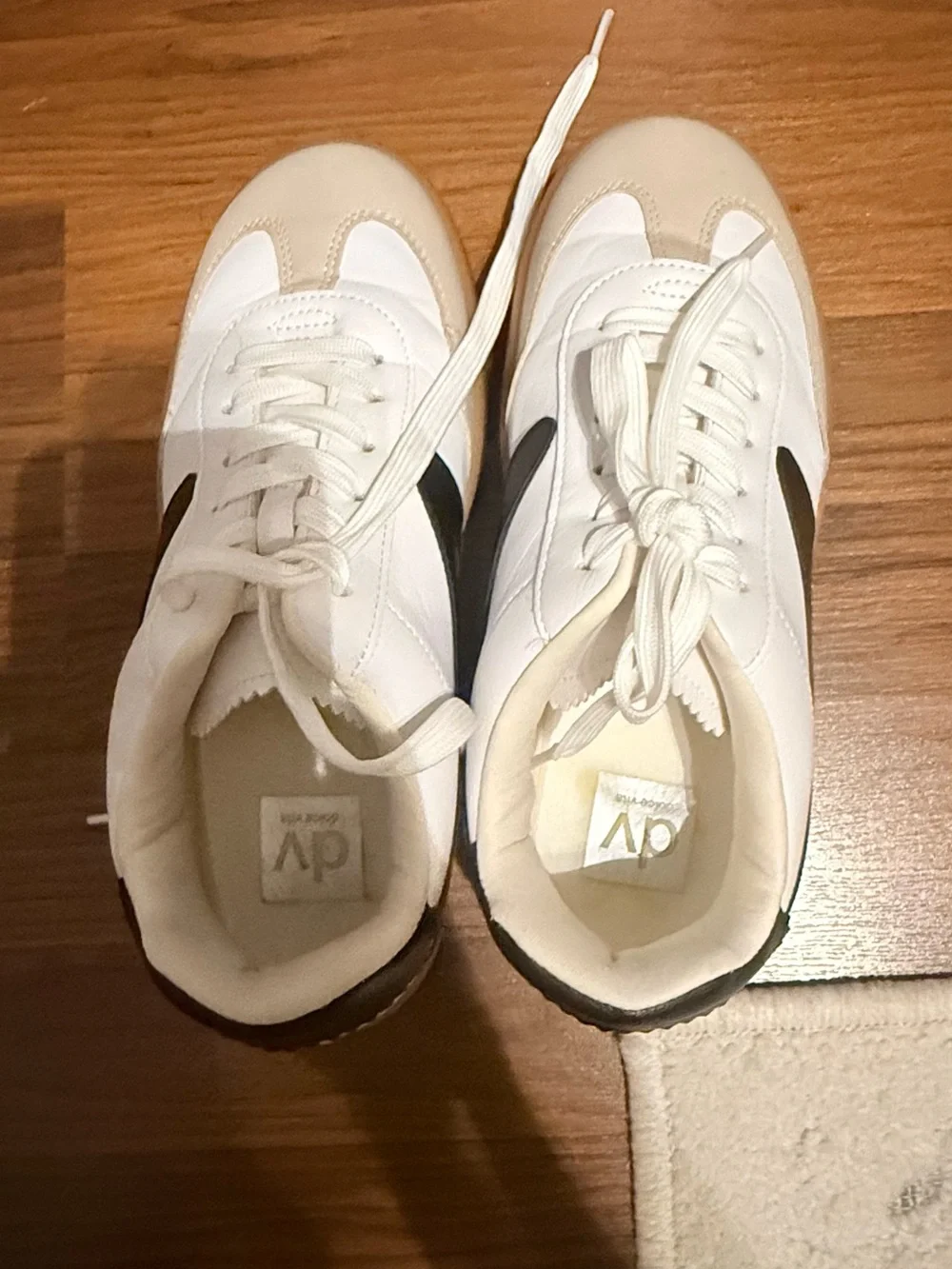 Dolce Vita White and Black Platform Sneakers